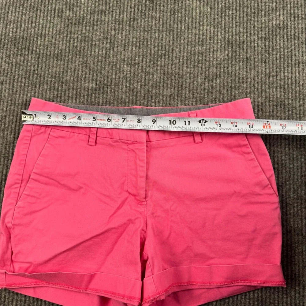 Nautica Womens Hot Pink Stretch Cotton Chino Shorts Size 6 Cuffed Mid Rise Twill